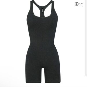 SKIMS OUTDOOR MID THIGH JUMPER-  WASHED ONYX